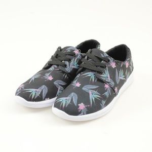 Mossimo Size 10 Floral Black Print Sneakers